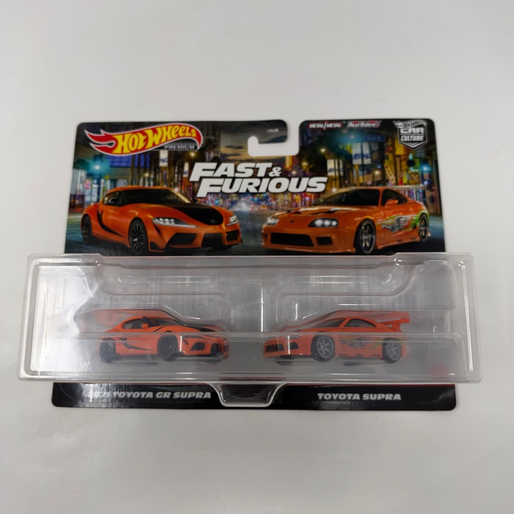 Hot Wheels Premium Fast & Furious 2-Pack Toyota GR Supra & Toyota Supra HBL96